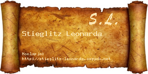 Stieglitz Leonarda névjegykártya